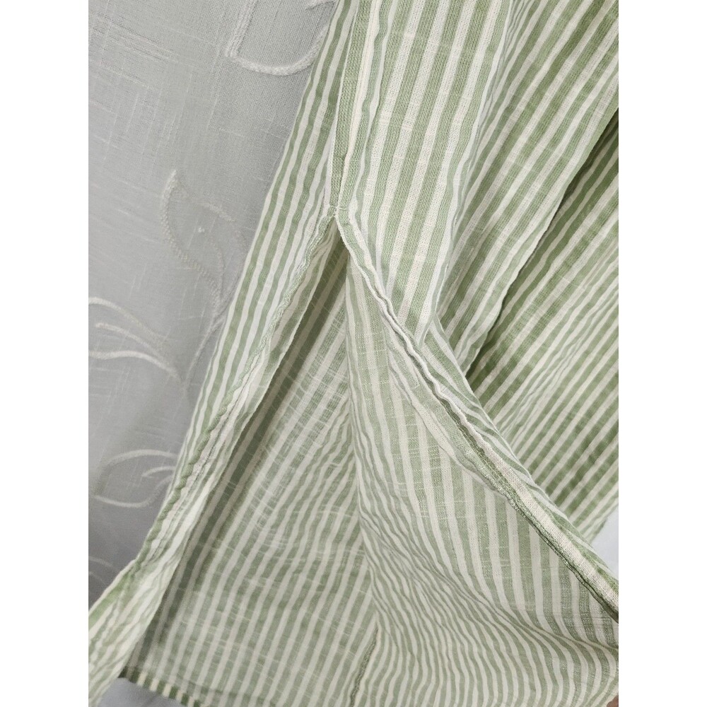 Salty Lemon Women's XL White Green Stripe Beach Pants Leg Slits Boho - Picture 12 of 13